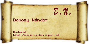 Dobosy Nándor névjegykártya